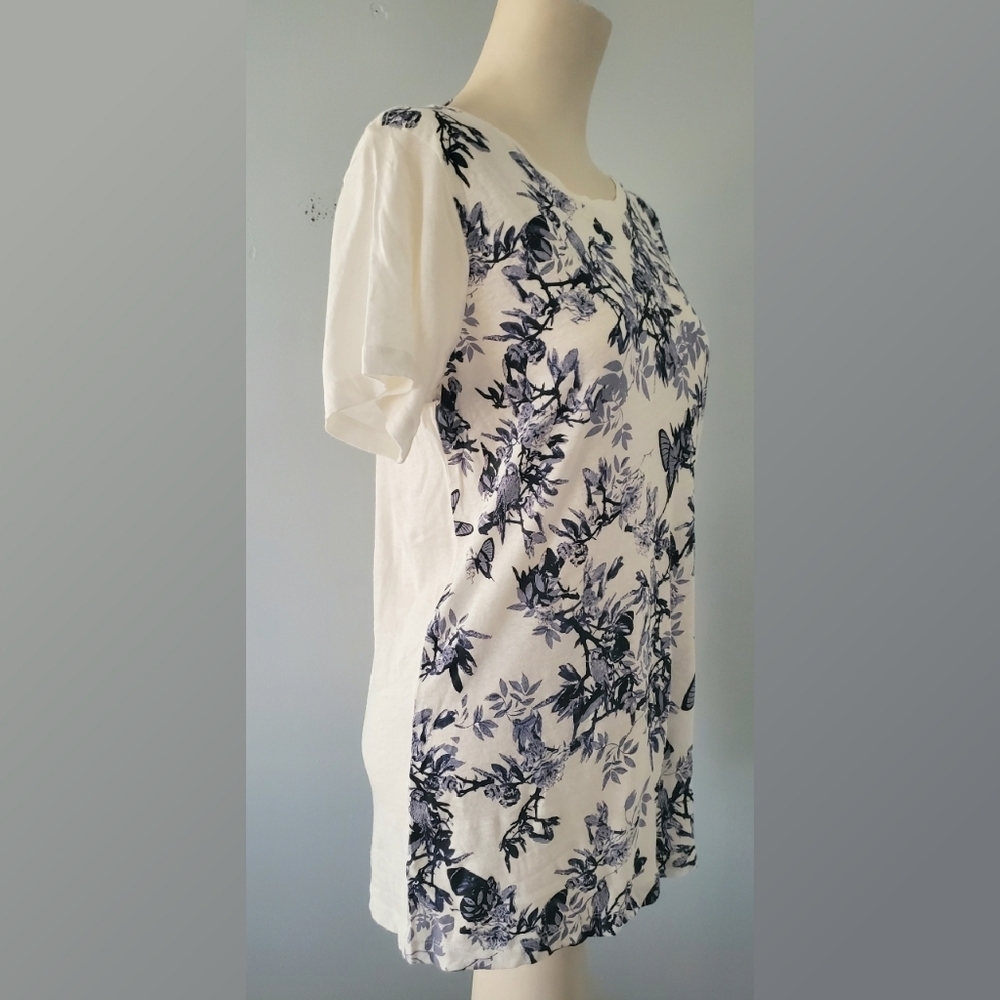 J. Crew Butterfly and Floral Print Tee Shirt - Picture 3 of 8